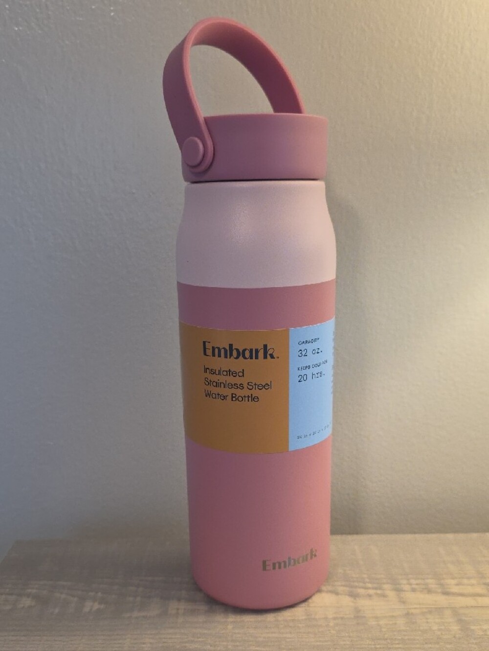 Embark Pink Insulated Stainless Steel Water Bottle 32oz
